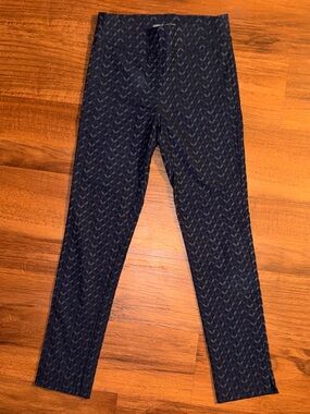 Straight Leg Patterned Navy Women’s Pants